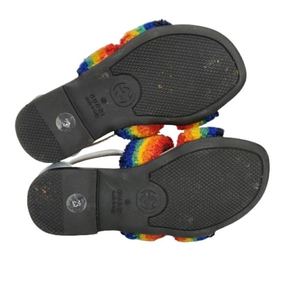 Gucci Rainbow Terrycloth Buckle Ankle Strap Sandals - Picture 4 of 9